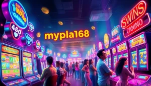 Engage with thrilling gaming experiences at myplay168 featuring vibrant slot machines and joyous players.