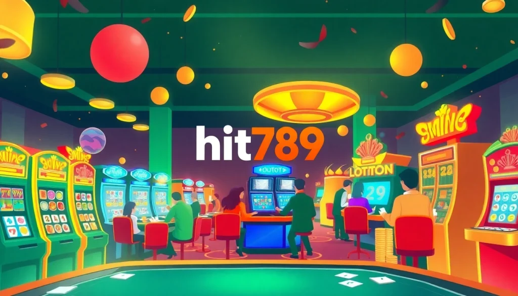 Experience the excitement at hit789 with players enjoying vibrant casino games in a lively atmosphere.