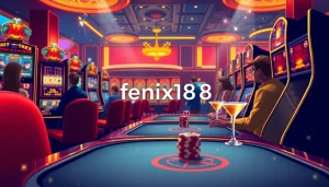 Experience the excitement of fenix168 with gamified visuals featuring vibrant casino elements.