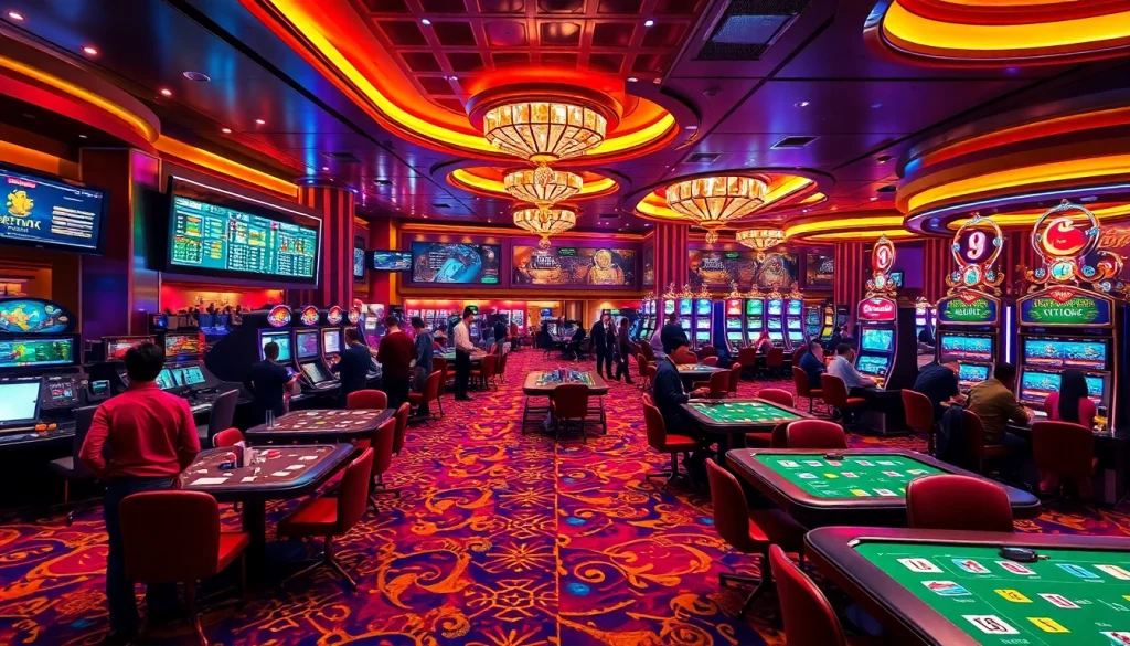 Discover the excitement of thể thao v9bet with lively gamblers placing bets at a colorful casino table.