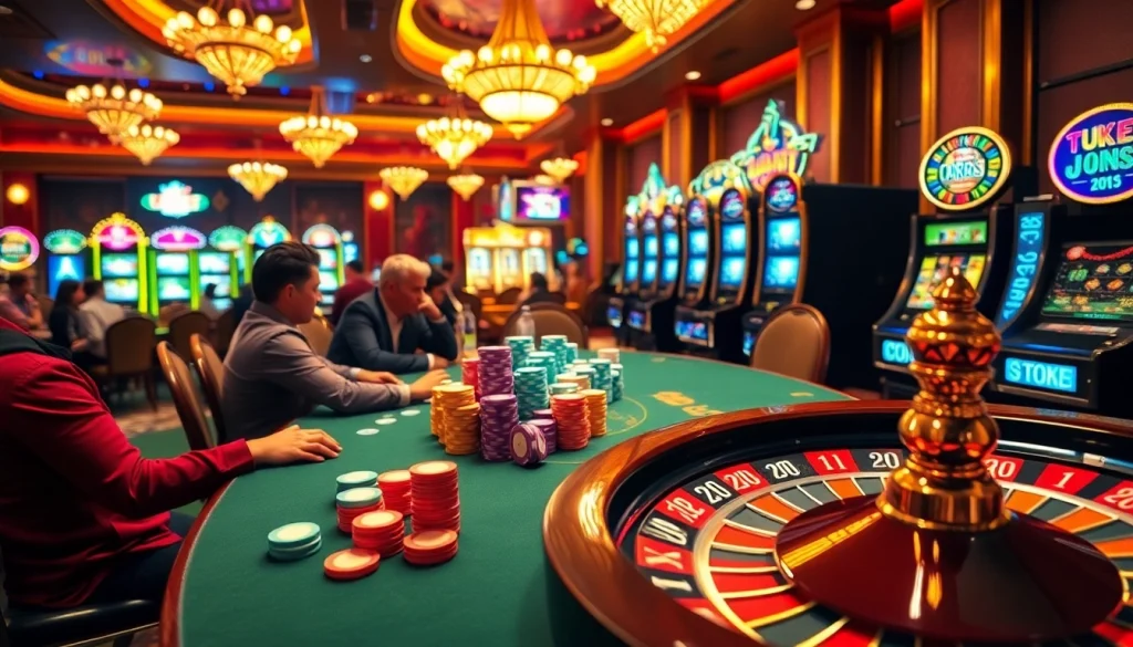 Experience the thrill at URUS99 with a vibrant poker scene, highlighting action and excitement.