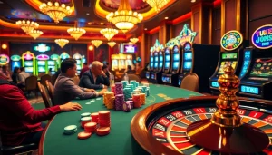 Experience the thrill at URUS99 with a vibrant poker scene, highlighting action and excitement.