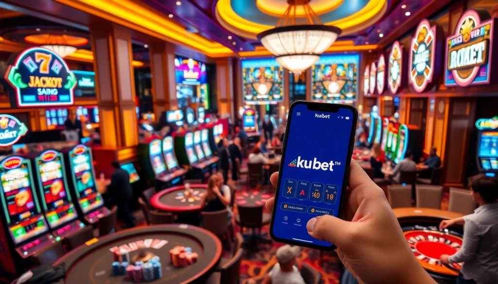 Exciting casino scene showcasing players enjoying ku bet games at vibrant gaming tables.