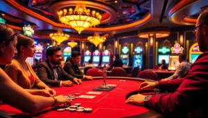 Experience the thrill of the casino at https://68gamebai.download/, where players strategize at poker tables with vibrant poker chips.