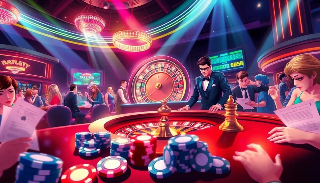 Players enjoying a thrilling casino experience with insights into porn ai chat in the background.