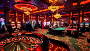 Experience the pulse of an upscale casino where chat +18 interactions thrive amidst exciting games and vibrant lights.