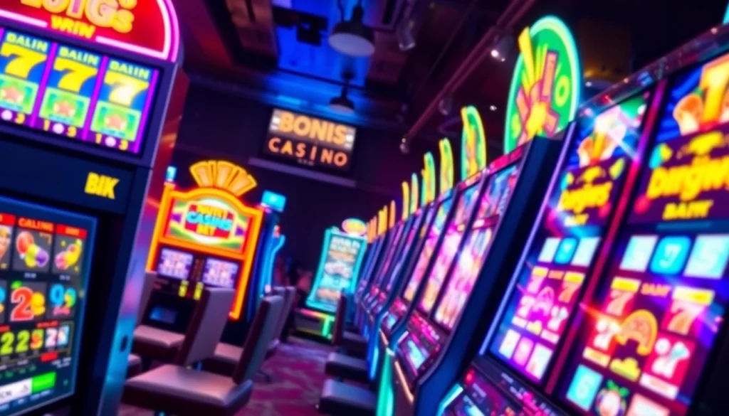 Experience the thrill of slot gacor gampang menang with colorful machines in a vibrant online casino.
